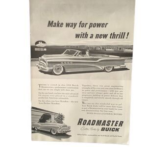 Vintage 1953 Buick Roadmaster Vertical V-8 Ad Advertisement